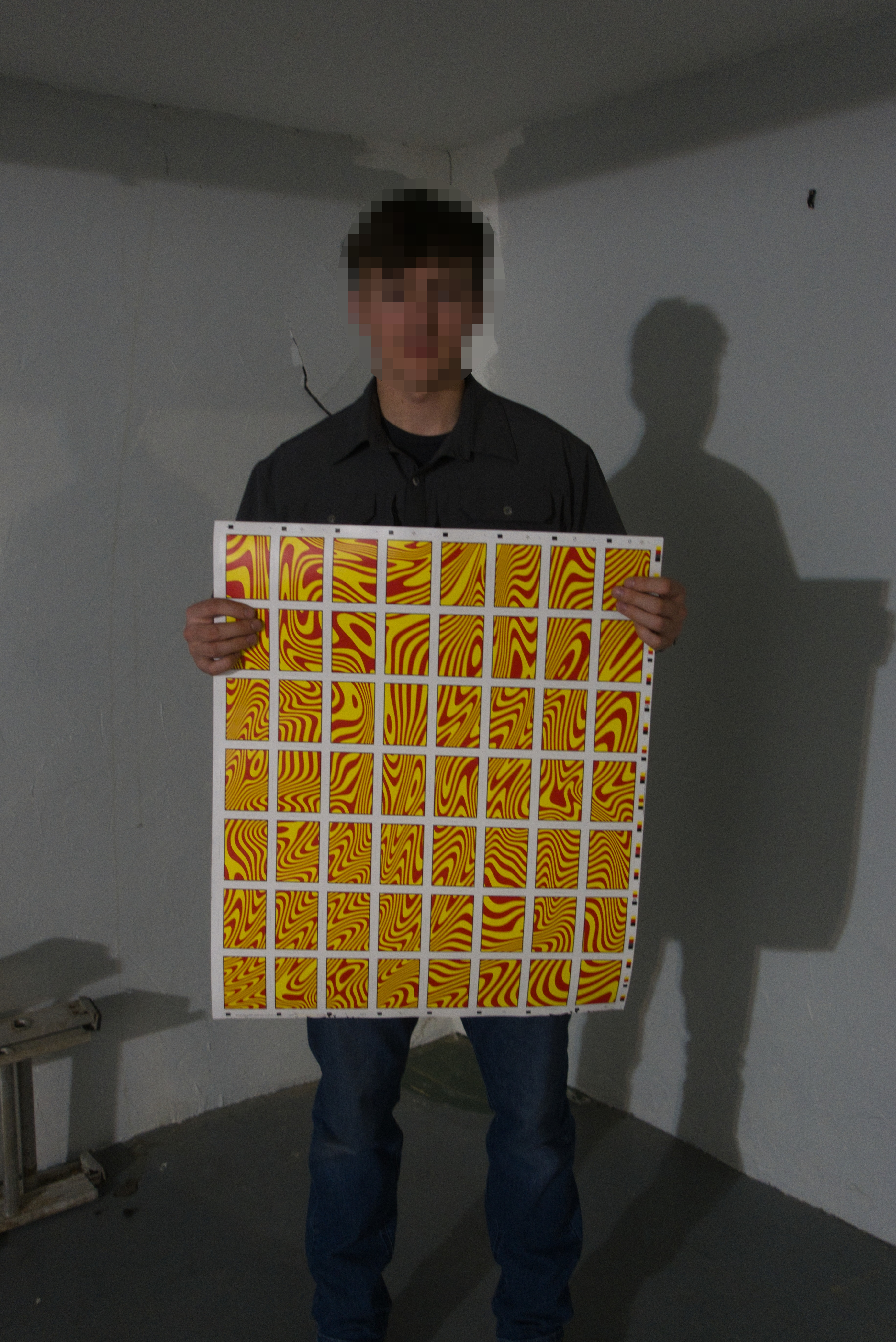 man holding MKULTRA Playing Cards Uncut Sheet